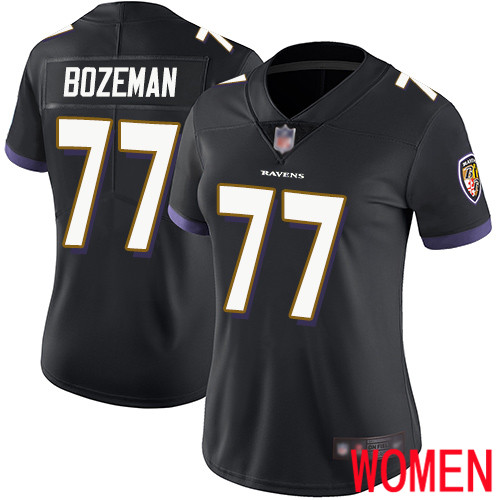 Baltimore Ravens Limited Black Women Bradley Bozeman Alternate Jersey NFL Football #77 Vapor Untouchable->baltimore ravens->NFL Jersey
